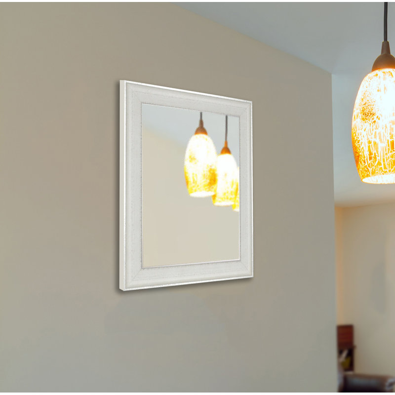 Miroir d'appoint Dematteo, H 30 po x l 25 po, Blanc