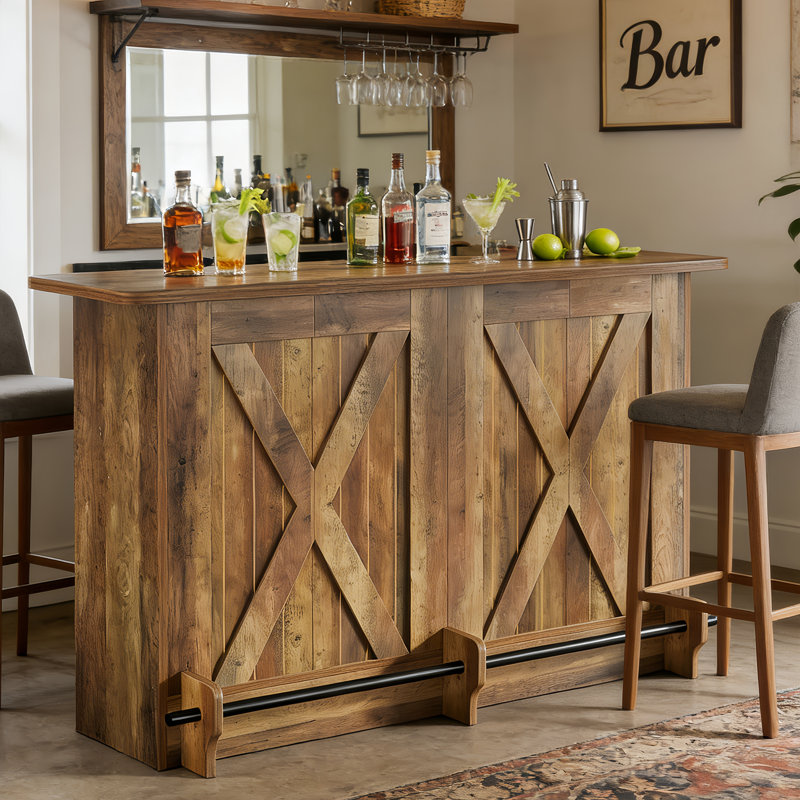 160cm Bar Cabinet, Brown