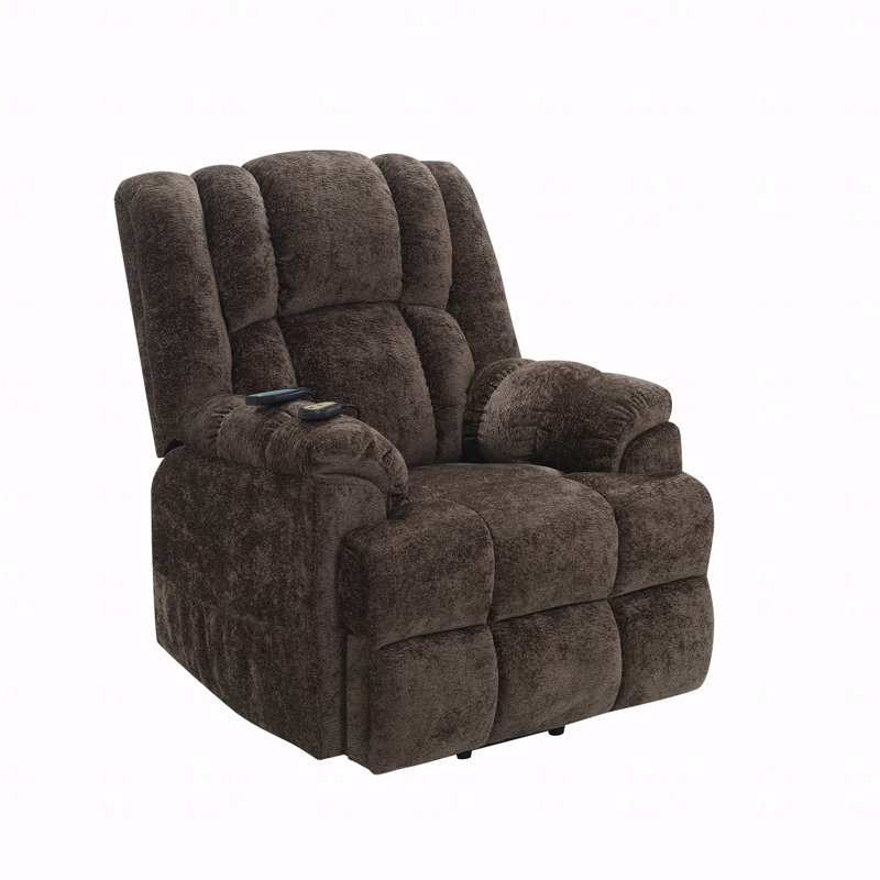 Fauteuil inclinable électrique Brown Power Lift avec chauffage et massage, Brun