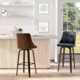 Homcom Bar Height Bar Stools, Pu Leather Swivel Barstools With Footrest And Tufted Back, Set Of 2