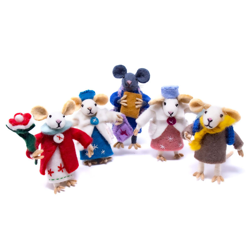 5'' Handmade Solid Colour Fabric Animals Shatterproof Hanging Figurine Ornament