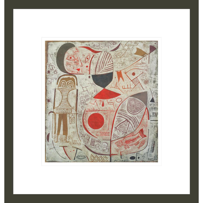 Feuille imprimée avec photo par Paul Klee - Estampe numérique encadrée, 14.38" H x 13.75" W