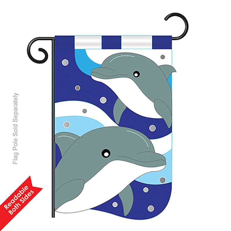 Drapeau de jardin à double face 13 "x 18,5" Robertson Dolphins