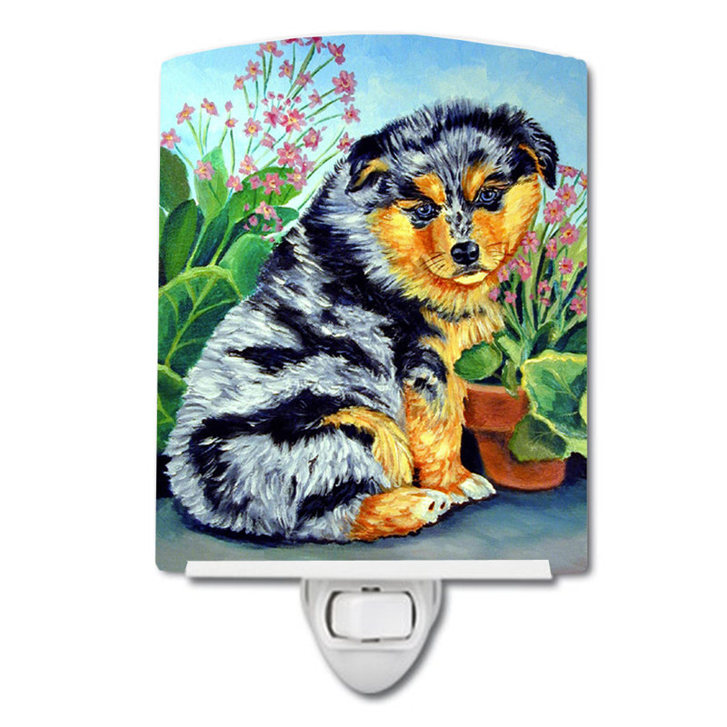 Australian Shepherd Puppy Ceramic Night Light