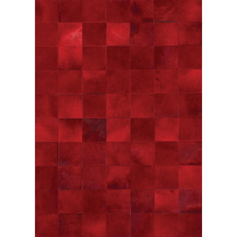 Teague Geometric Cowhide Hand Woven Area Rug, Rectangle 170 x 240cm