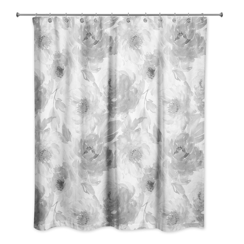 Rideau de douche simple Adamczyk, Gris
