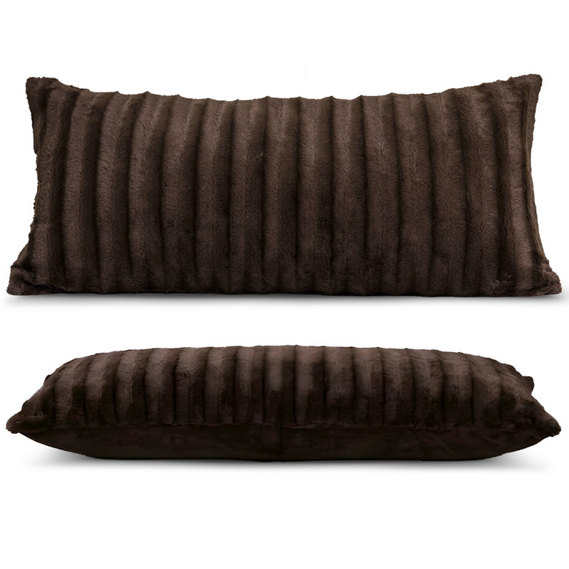 Faux Fur Throw Pillow, Brown