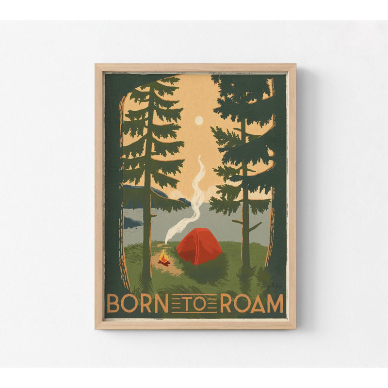 Retro Camping Poster, Framed Camping Poster Oversized Wall Art, Vintage Camping Poster, Camping Wall Art, Nature Large Wall Art