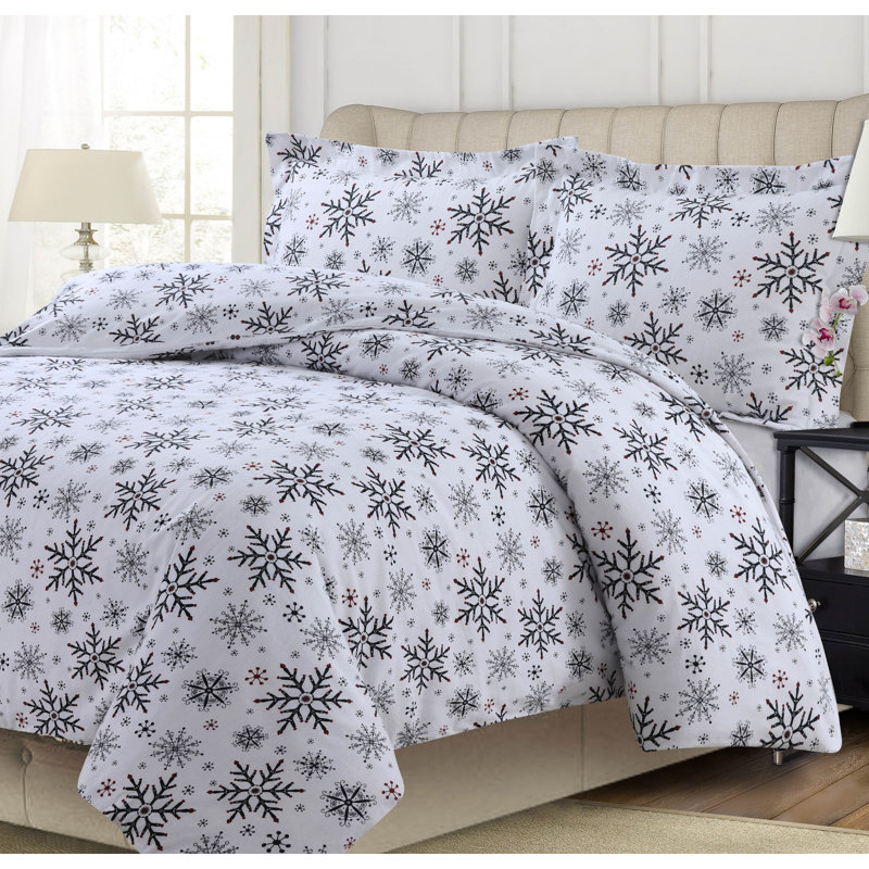 Flannel Starburst Duvet Cover, King Duvet Cover + 2 Shams