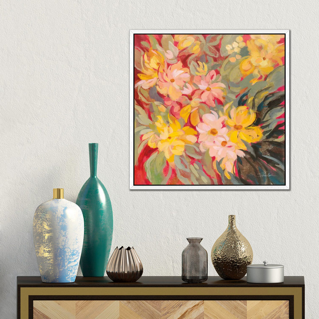 Magenta And Sage Floral von Silvia Vassileva - Galerie-verpackte Leinwand Giclée auf Leinwand