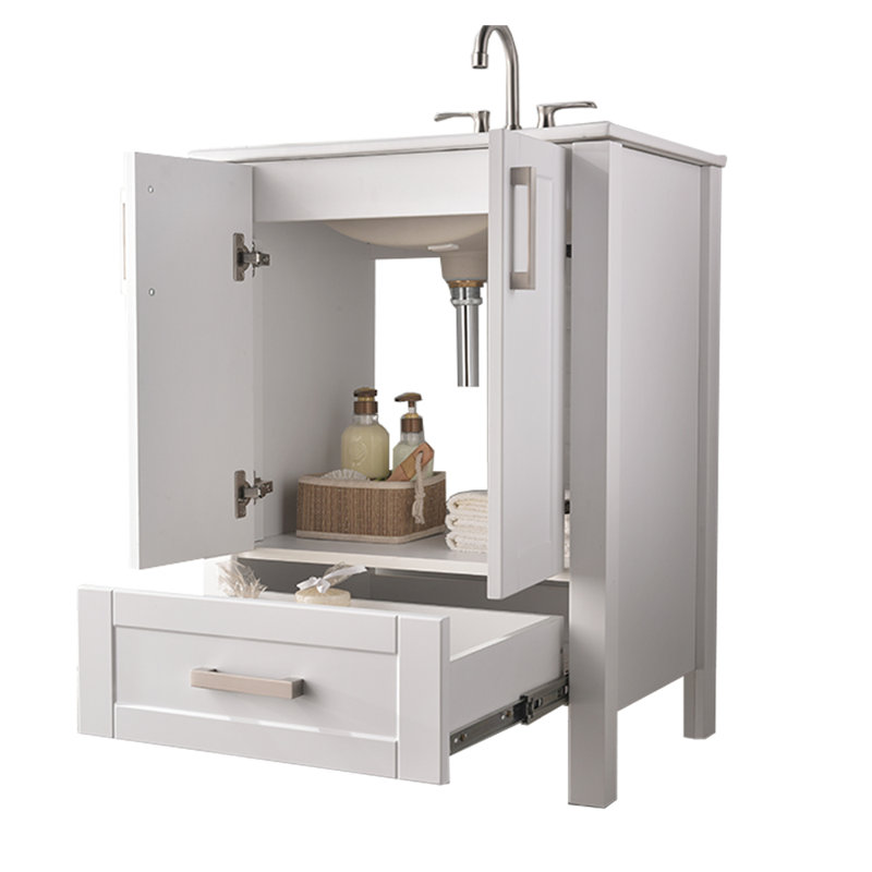 Ensemble de meuble-lavabo simple blanc 24 po