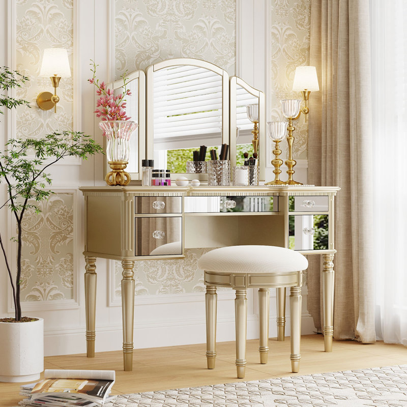 Commode 5 tiroirs avec miroir Irra