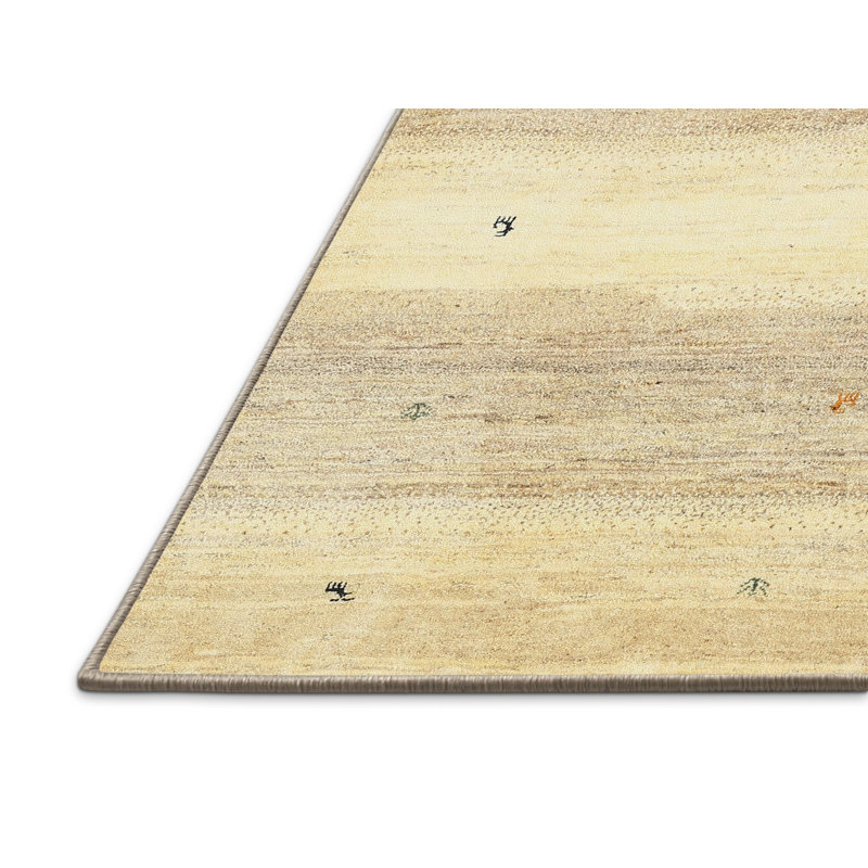 Tapis beige / gris à motif abstrait Mullica, Rectangle 4 pi x 6 pi