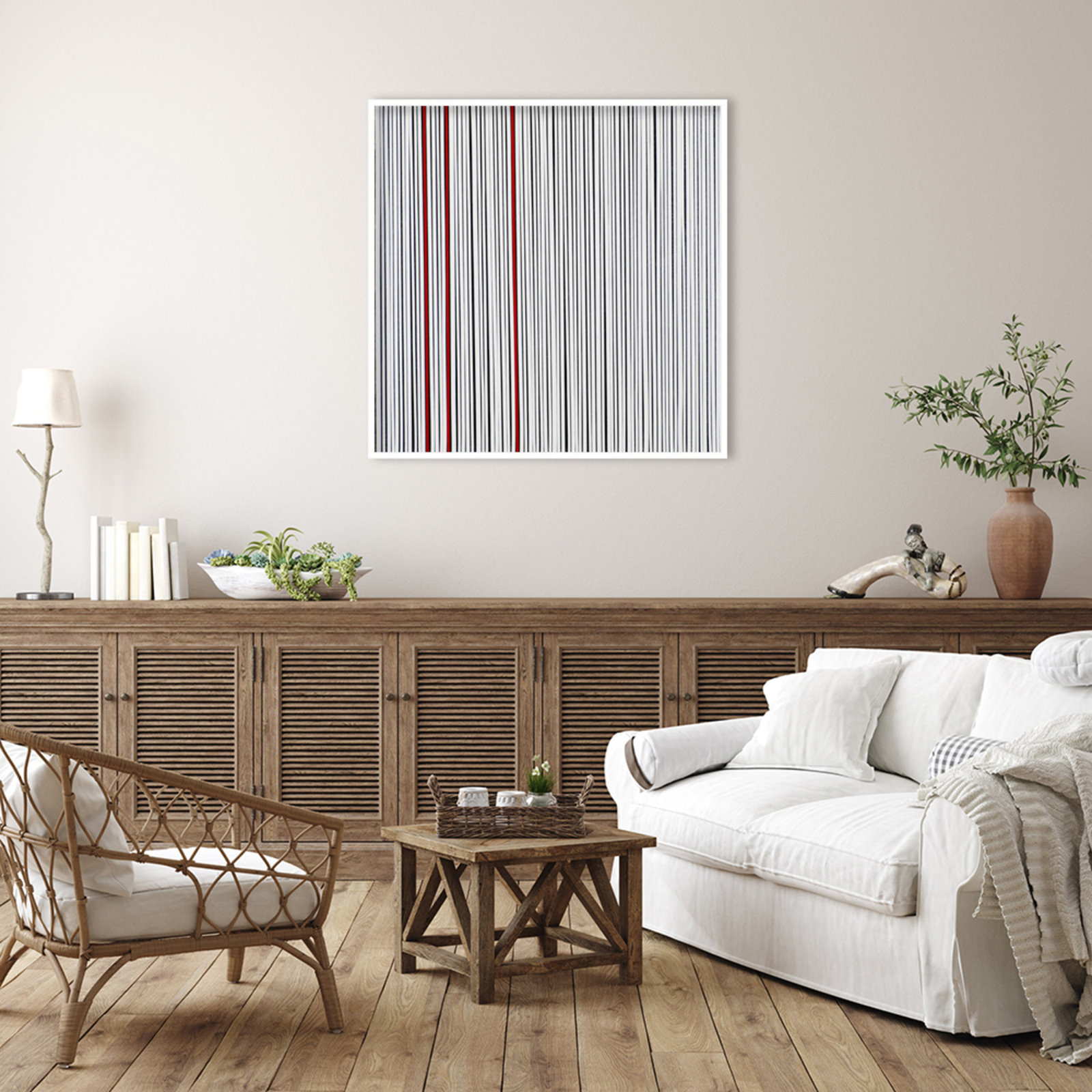 Mostly White by Alex Dunn, White, 41" H x 41" W x 1" D