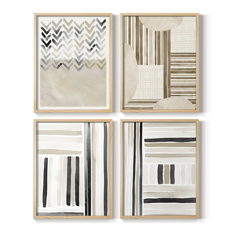 Soft Inspiration I Framed Print - Set of 4, 14" H x 44" W