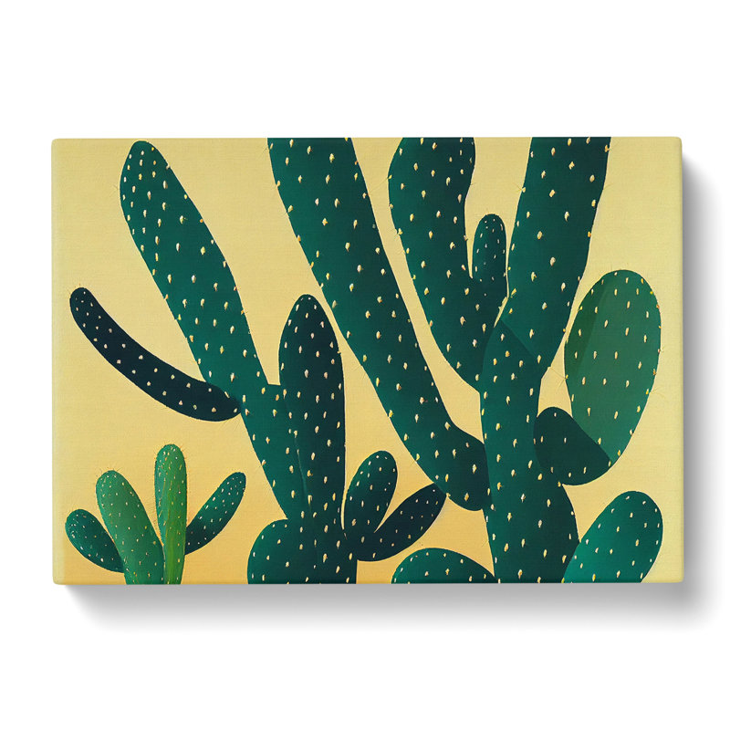 Bedazzled Cactus - Wrapped Canvas Print, 35cm H x 50cm W x 3cm D