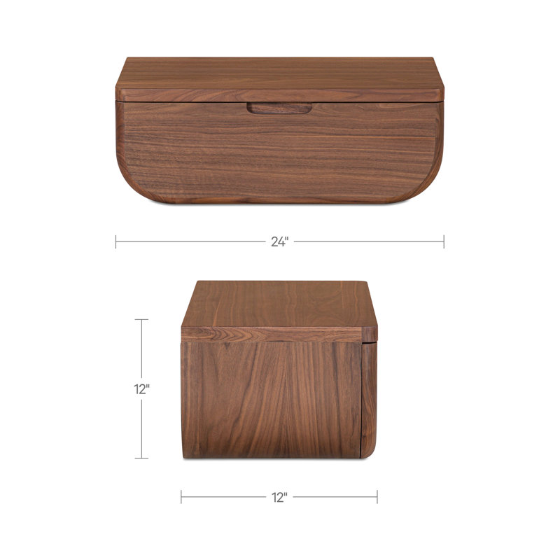 Hettie Floating Nightstand Natural, Dark Brown
