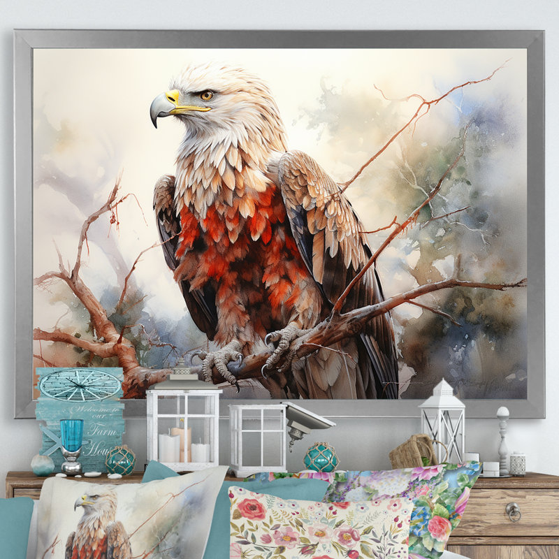 Prismatic Majestic Bold Eagle II sur impression sur toile, H 30 po x l 40 po, Cadre simple argenté
