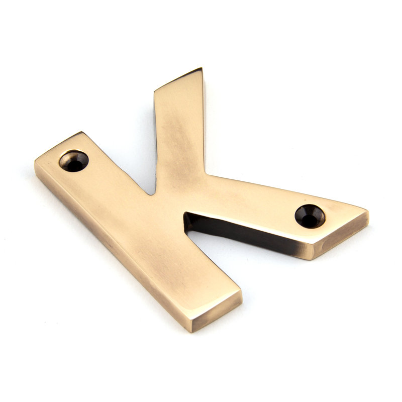 7.8cm H Metal House Letter, Polished Bronze, K