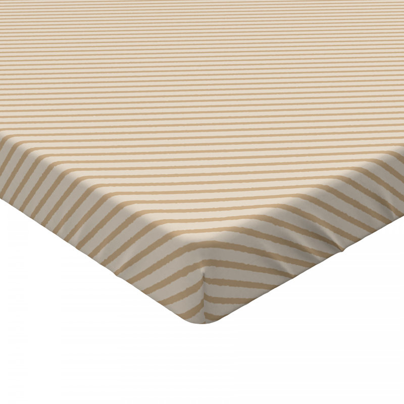 Microfiber Striped Fitted Sheet, Full/Double Fitted Sheet, Ecru Striped
