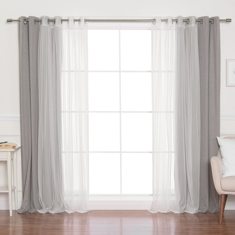 Fortson Polyester Max Blackout Sliding Panel Pair, Gray, 52" x 96"