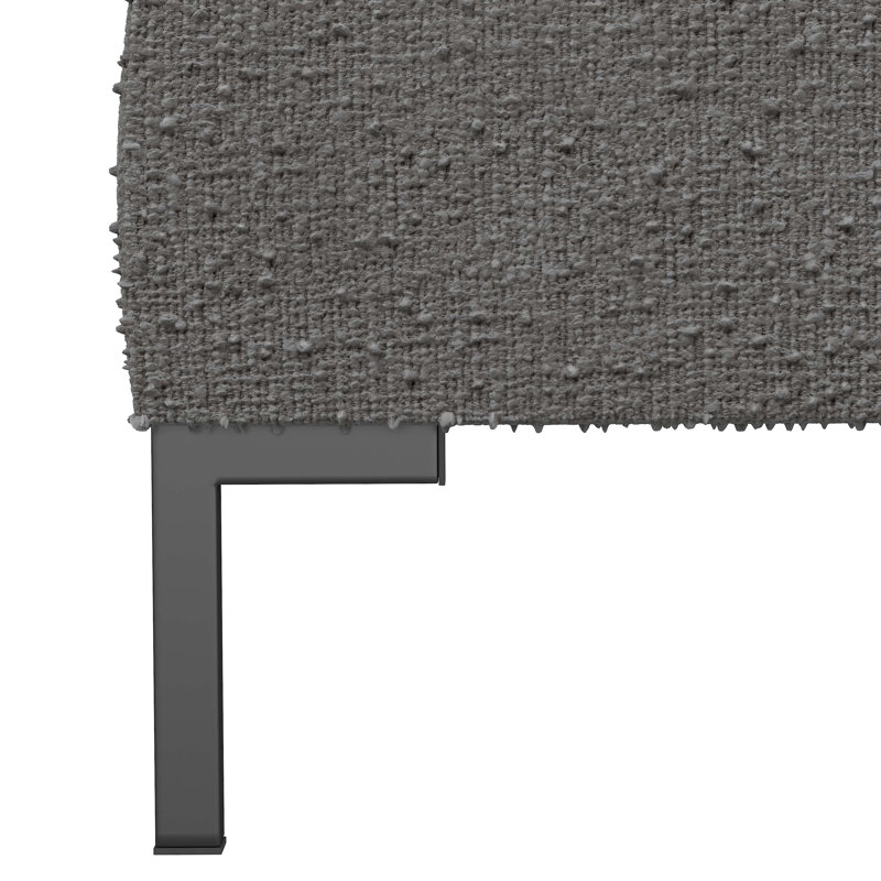 Bilkis Upholstered Platform Bed, King, Classic Boucle Snow