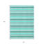 Tapis extérieur lavable rayé turquoise 10 pi x 14 pi