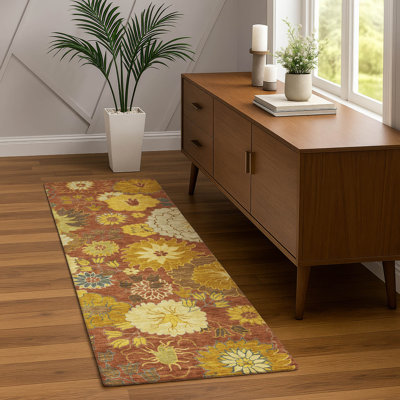 Machine Washable Indoor/Outdoor Emelia ACN2294 Floral Rug