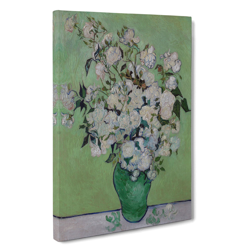 White Roses by Vincent Van Gogh - Wrapped Canvas Painting, 76cm H x 50cm W x 3cm D