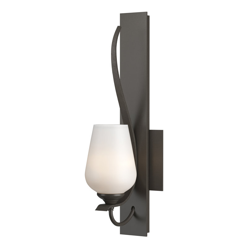 Flora 1 - Light Dimmable Armed Sconce, Opal White, Dark Smoke