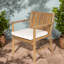 Confortable chaises de patio 2 pièces, fauteuils en bois d'acacia, salle à manger d'extérieur moderne