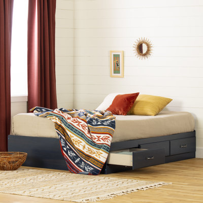 Jasi Wood Standard Bed with 3 Storage Drawers 