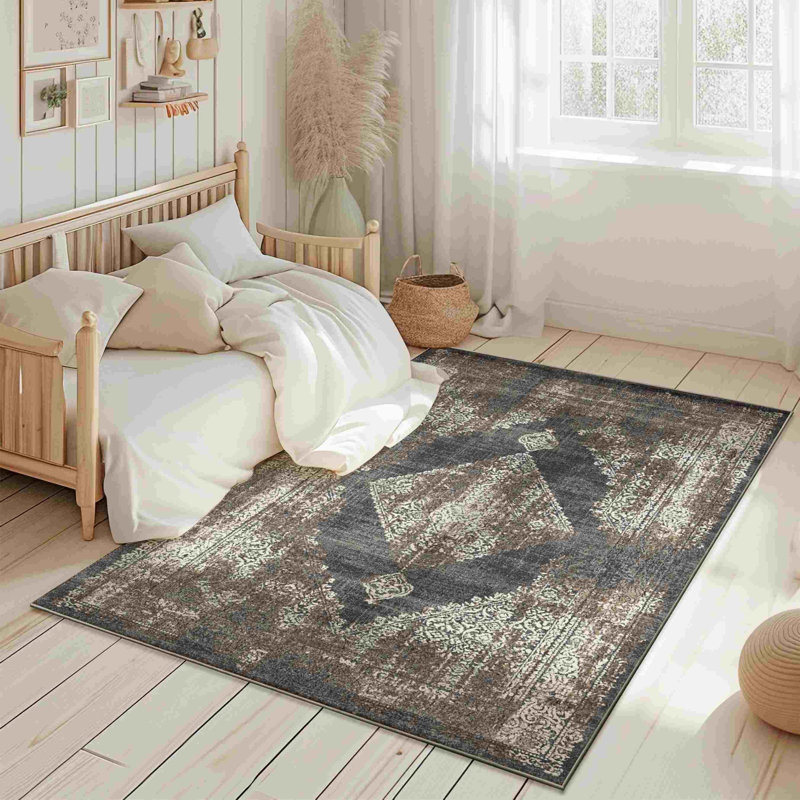 Goudy Rug Design 9902, gris, Rectangle 5 pi 3 po x 7 pi 7 po