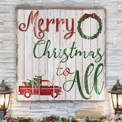 Wooden Christmas - Reproduction d'art textuel sur toile tendue