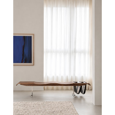 Solid Ash Wood Irregular Long Lounge Chair