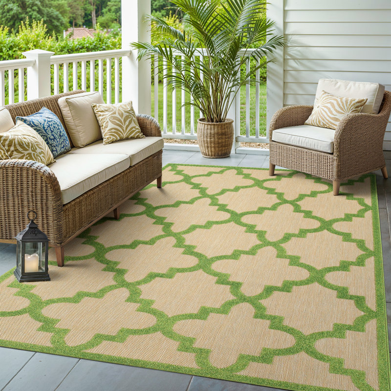 Laub Geometric Indoor / Outdoor Rug, Rectangle 5'3" x 7'6"
