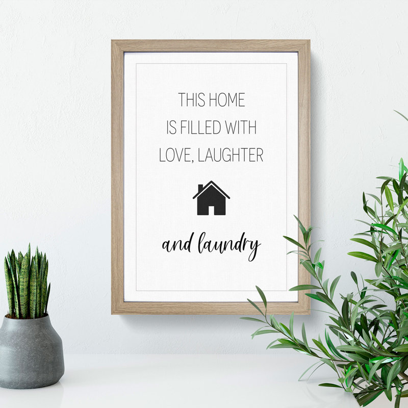 Love Laughter and Laundry - Framed Print, Oak Framed, 65cm H x 48cm W x 2cm D