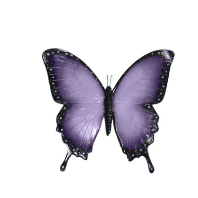Purple Butterfly Insect Wall Decor Statue