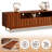 125.9''W Walnut Finish Entertainment Center with Bookshelves for 55/65/75 Inch TV, Mid-Century Modern Wood Media Console Include TV Stand with Storage and Two 4-Tier Display Case with Glass Doors for Living Room, Brown-500753494