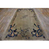 Hallway Runner Rectangle 1925 Ivory Antique Chinese - Peking Wool Knotted Rug