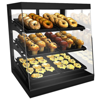 Vitrine de comptoir noire 28 "avec portes battantes arrière Structural Concepts CGS2830 Impulse