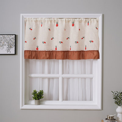 Panneaux de rideaux à cantonnière 23,6 pouces pour petite fenêtre avec passe-tringle et passe-tringle pour petite fenêtre de salle de bain 3 largeurs au choix