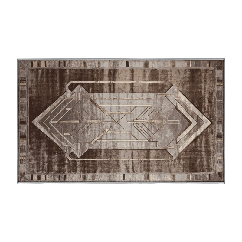 Tapis gris lavable à la machine, Rectangle 7 pi x 10 pi
