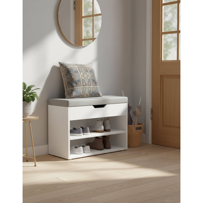 Entryway Bench, White