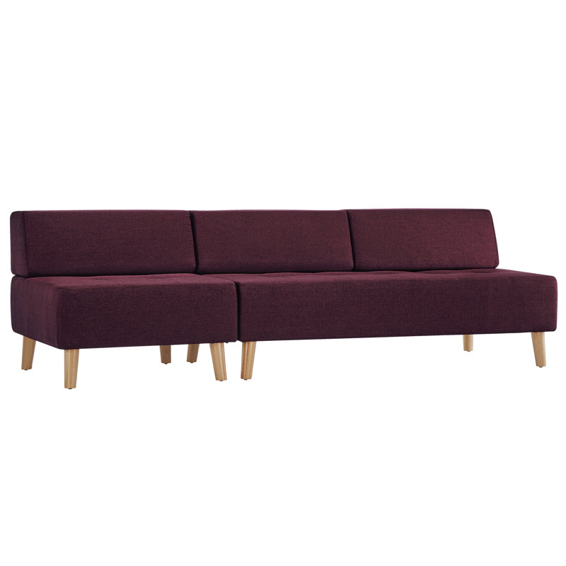 Canapé sans accoudoirs en lin Amberly, Mauve