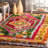Thierry Fiesta Medallion Performance Shag Pink/Green Rug-31301201