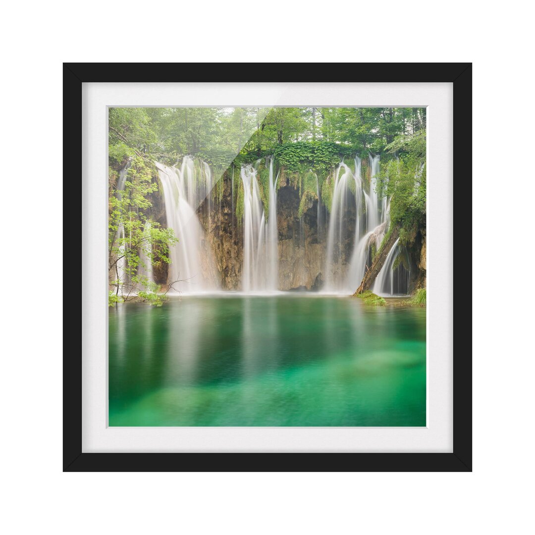 Gerahmter Fotodruck Plitvice Lakes Waterfall