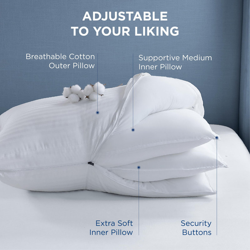 Bedsure Fluffy Adjustable Layer Standard Pillow