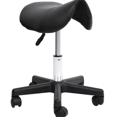 Tabouret à roulettes noir, hauteur réglable, similicuir ergonomique pour une expérience agréable en spa, salon, massage, tabouret de bureau avec siège, spas, salons, massages, bureaux,