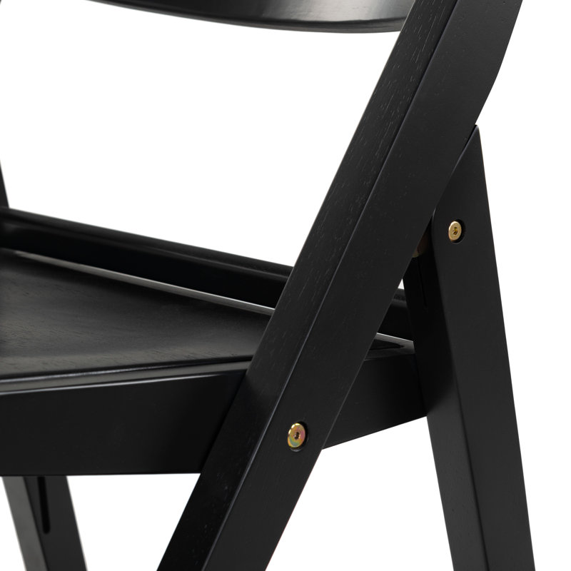 Chaise pliante en bois Jacie, Noir